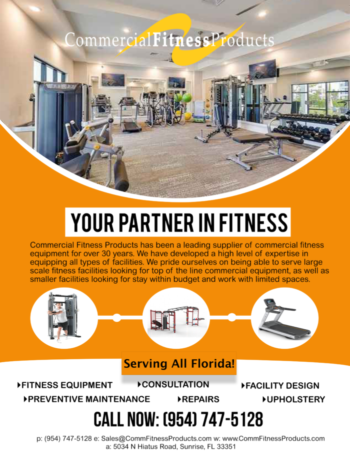 Commercial Fitness Products (CFP) is a local total solutions partner for  fitness equipment with offices throughout Florida.