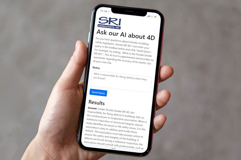 Get answers to these questions and more on our new “AI for Building Safety” website… where we’re using AI to help answer questions about Florida’s condo safety law.