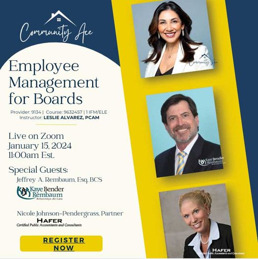 Join us Jan 15, 2024 11:00 AM while we discuss the intricacies of employee management in an association