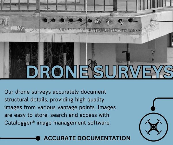 Drones capture thousands of high-quality photos as they move in and around buildings at different altitudes.
