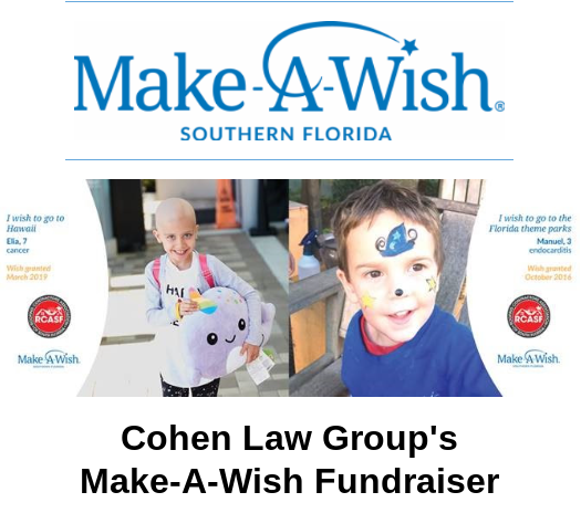 Cohen Law Group’s – Make-A-Wish Fundraiser – Please donate today. Thank you for your support!