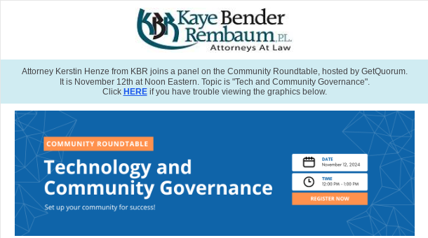 Join us on Tuesday, November 12th at 12:00 PM for our Community Roundtable: Technology and Community Governance!