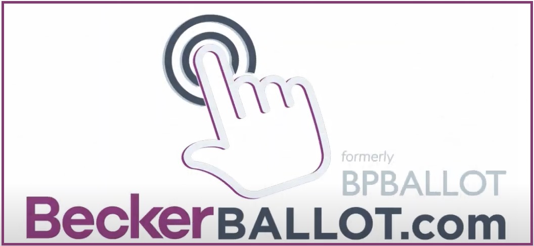 Online voting system option for your members, those members consenting to vote online will be invited to register and vote using BeckerBALLOT.