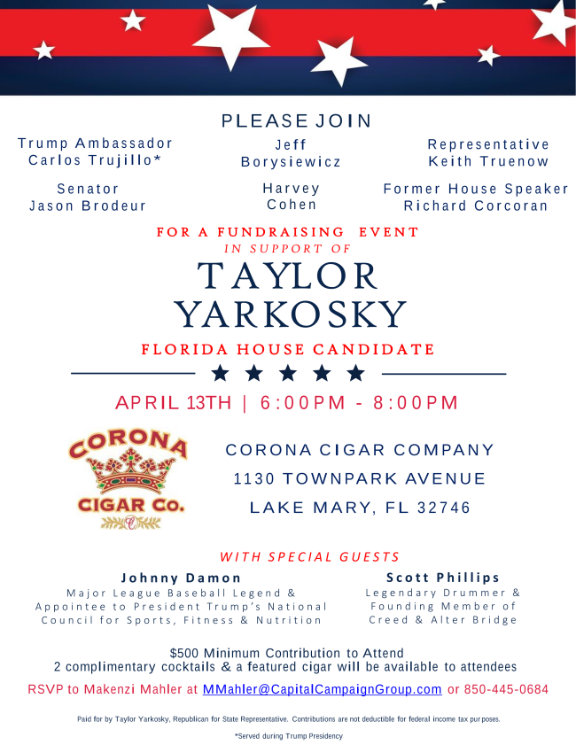 Join Us In Support Of Taylor Yarkosky For State Representative!