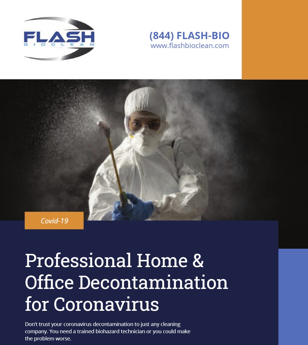 Professional Home & Office Decontamination for Coronavirus by Flash BioClean