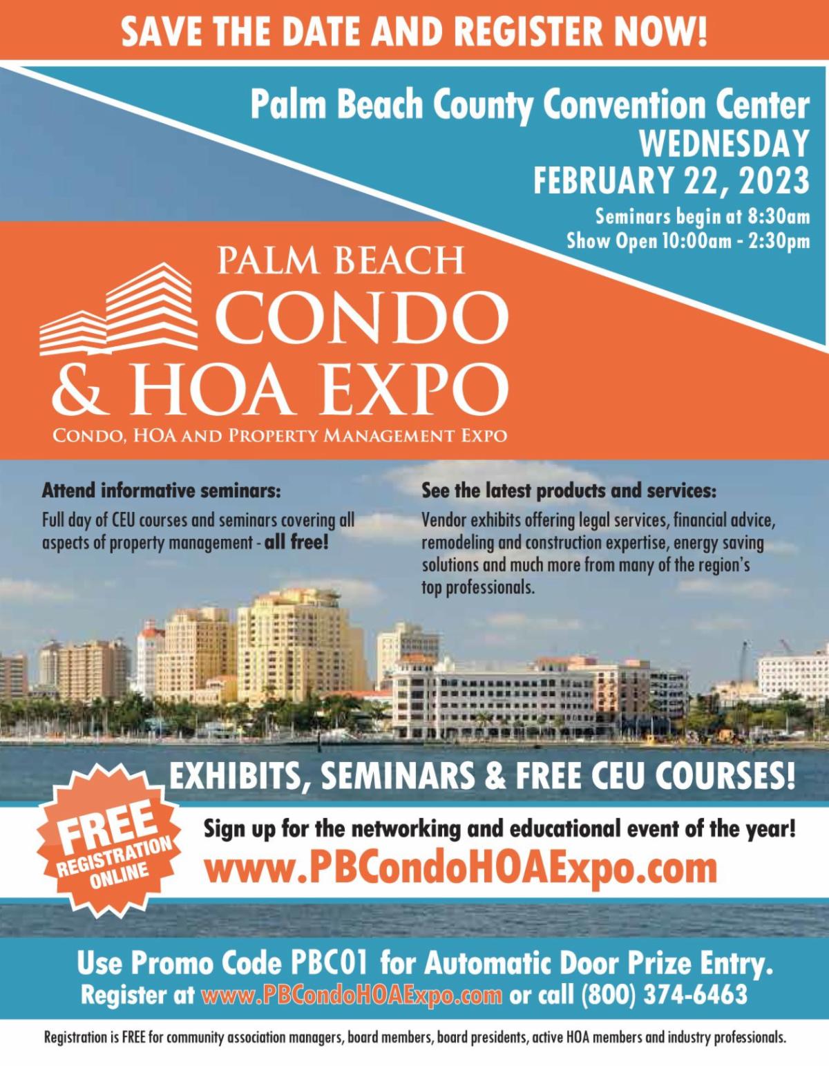 Join SFPMA Members and others on Wednesday, February 22, for the Palm Beach Condo & HOA Expo.