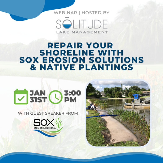 Register for our upcoming webinar to discover how to repair shoreline erosion and enhance your lake’s bank with native buffer plants.